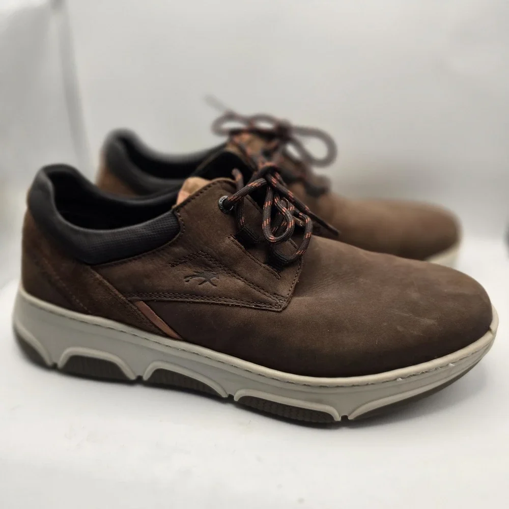 Fluchos Kansas F1345 Mens Casual Leather Sneakers Size 42 US Mens 9 Brown